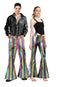 ADULT METALLIC DISCO FLARE PANTS (RAINBOW)